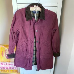 Land’s End Maroon Flannel Barn Coat